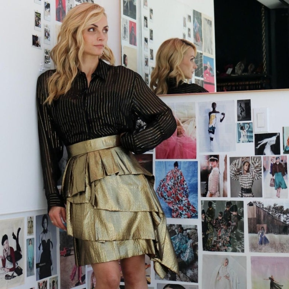 Alexandre Vauthier Gold Layered Skirt